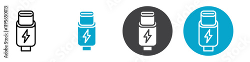 type c cable icon Vector illustration in black