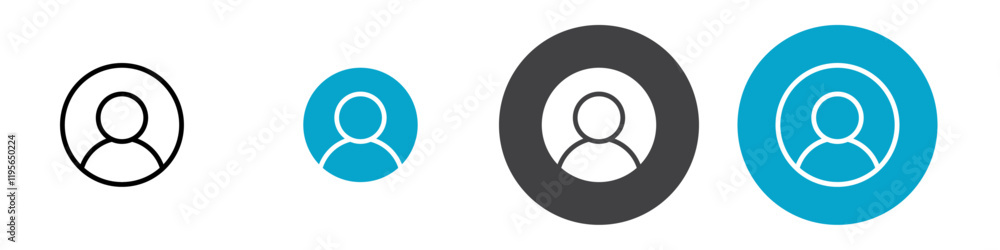 user profile icon Vector illustration in black user profile icon Vector illustration in black
