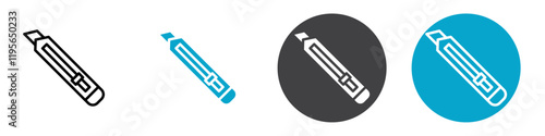utility knife icon Vector illustration in black