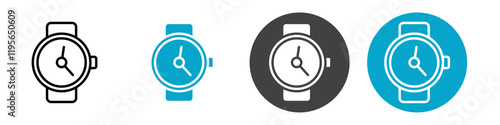 wrist watch icon Vector illustration in black