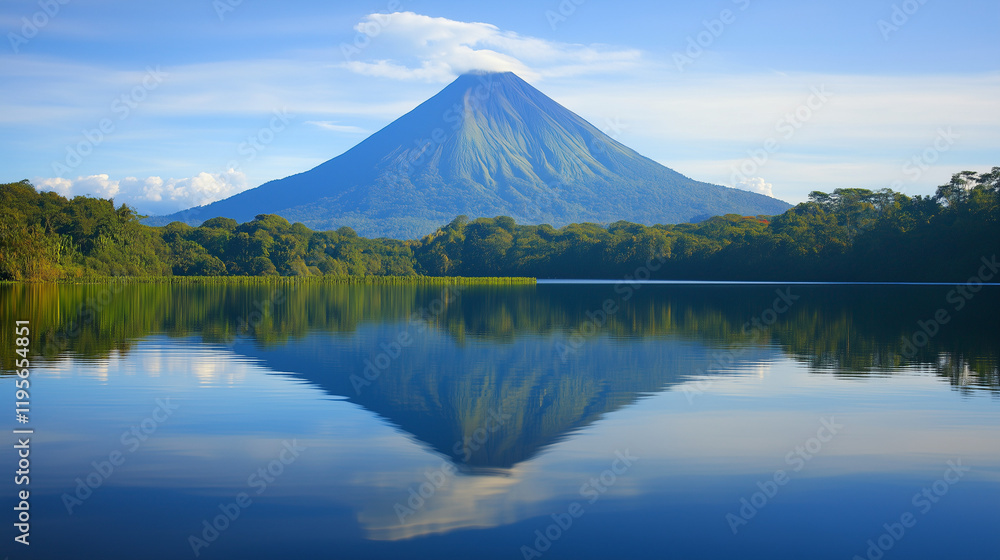 Volcanic Mountain Reflection in Calm Lake at Morning Light Serene Nature Photography
Volcanic Mountain Reflection in Calm Lake at Morning Light Serene Nature Photography