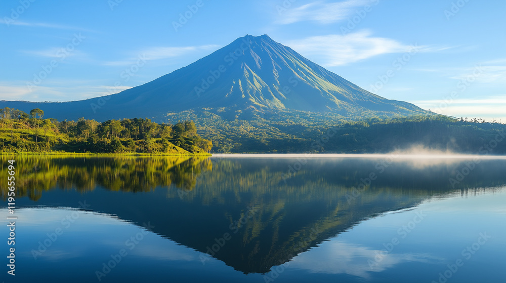 Volcanic Mountain Reflection in Calm Lake at Morning Light Serene Nature Photography
Volcanic Mountain Reflection in Calm Lake at Morning Light Serene Nature Photography