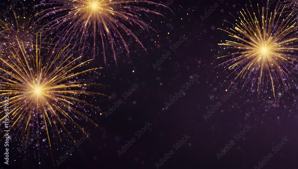 This is an image of four gold fireworks on a dark background, suggesting a celebration. This is an image of four gold fireworks on a dark background, suggesting a celebration.