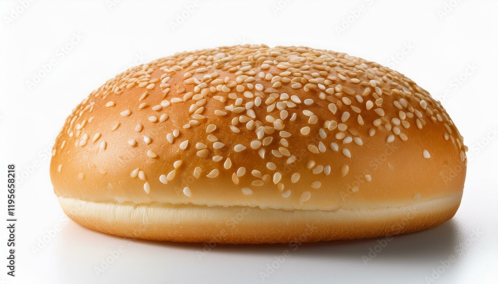 sesame seed hamburger bun on white background sesame seed hamburger bun on white background