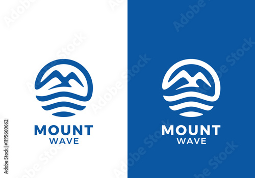 abstract mountain and sea wave logo vector design