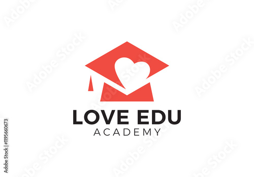graduation with love logo. education symbol design concept