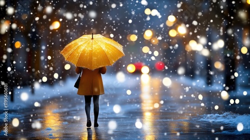 Wallpaper Mural Bright Umbrella on a Winter Day Torontodigital.ca