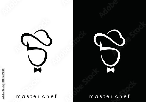 chef hat logo design. restaurant, cook, hotel, food symbol icon vector