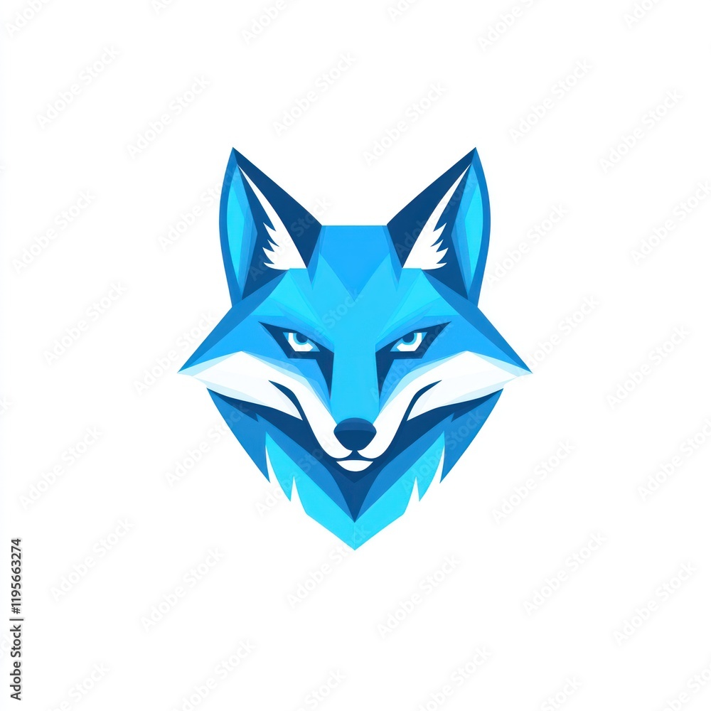 Obraz premium Abstract Blue Fox Head Graphic Design