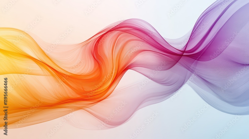 Fototapeta premium Colorful abstract waves in motion with orange and purple gradients