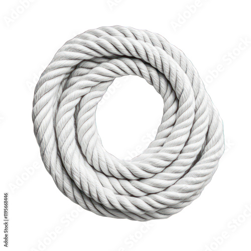 White Rope circle neatly isolated on transparent background photo