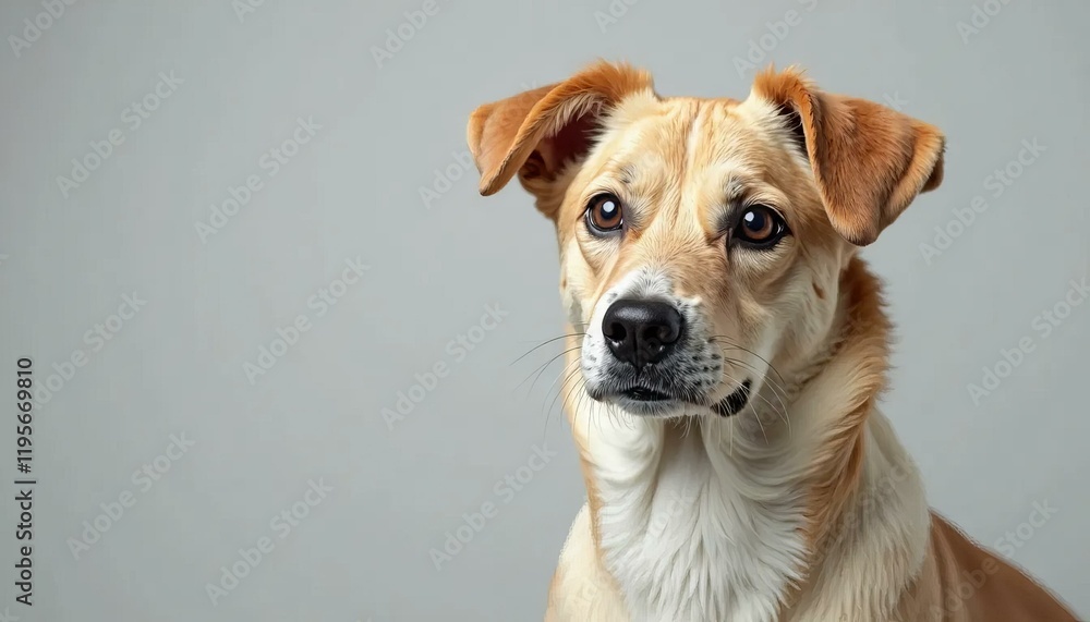 Cute Brown Dog Portrait, Puppy with Big Eyes, Adorable Pet Cute Brown Dog Portrait, Puppy with Big Eyes, Adorable Pet