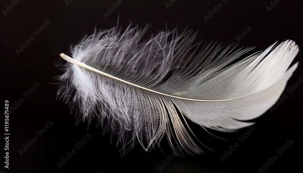 Obraz premium white feather on black background