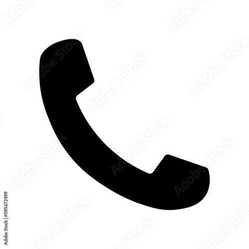 illustration of a telephone handset icon in a minimalist style