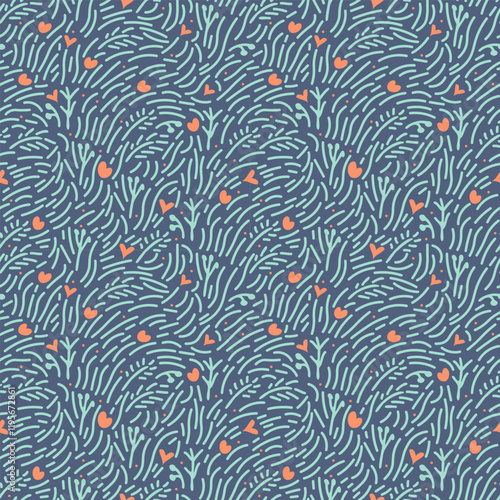 Seamless hearts decorative vector pattern