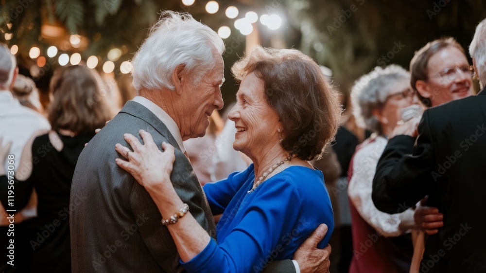 Fototapeta premium elderly couple dancing slow dance