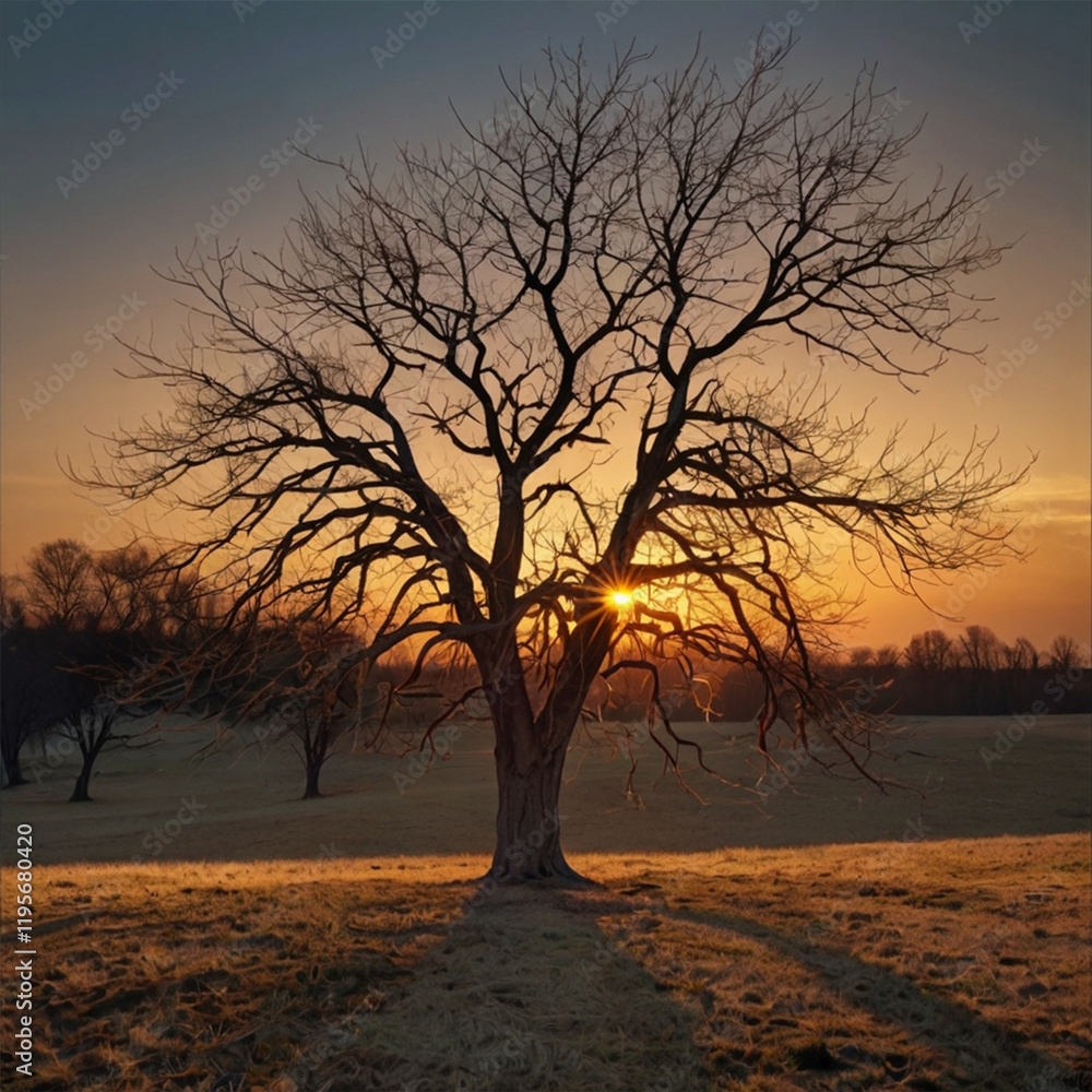 high-quality photo Bare tree in sunset. high-quality photo Bare tree in sunset.