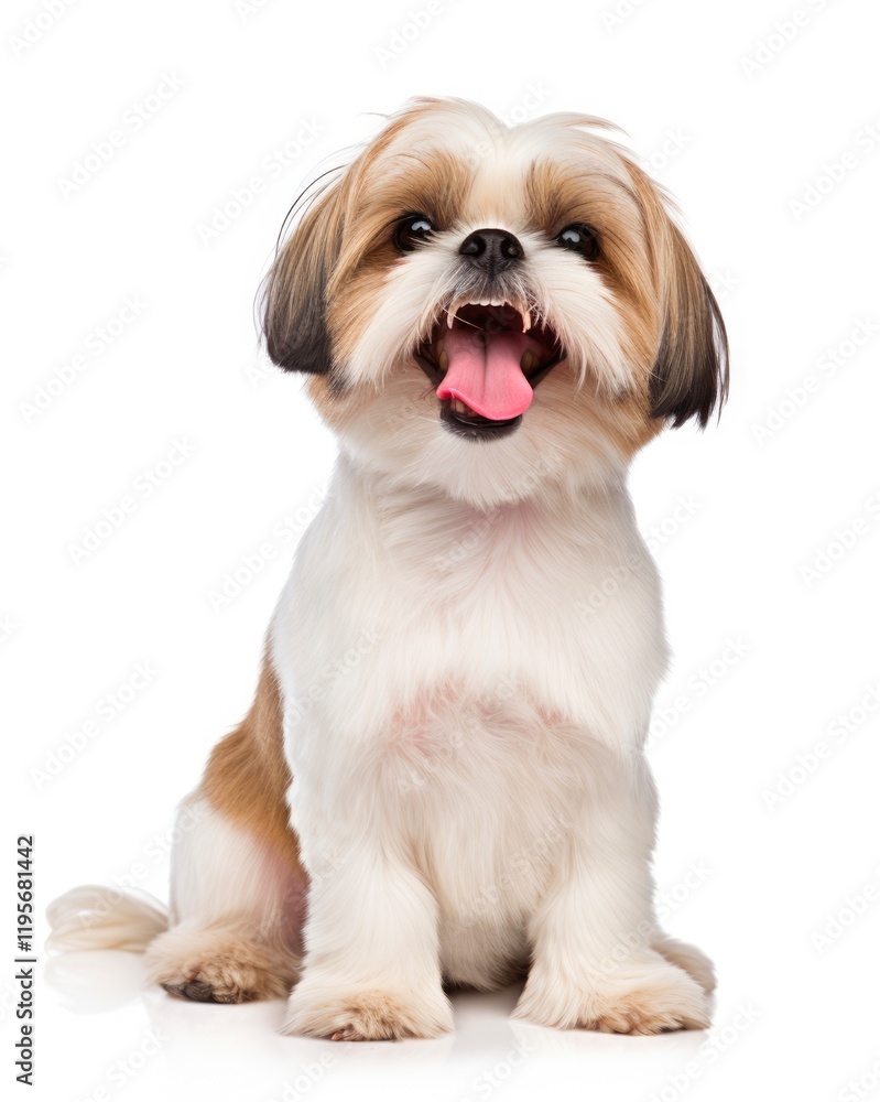 2-Year-Old Shih Tzu Sitting and Panting, Perfect Pet Isolated on White Background 2-Year-Old Shih Tzu Sitting and Panting, Perfect Pet Isolated on White Background