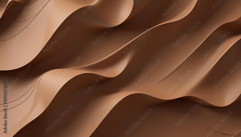 Fototapeta premium Brown wave pattern with a white line in the middle. Background
