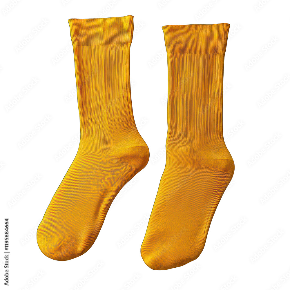 A pair of Yellow socks isolated on transparent background A pair of Yellow socks isolated on transparent background