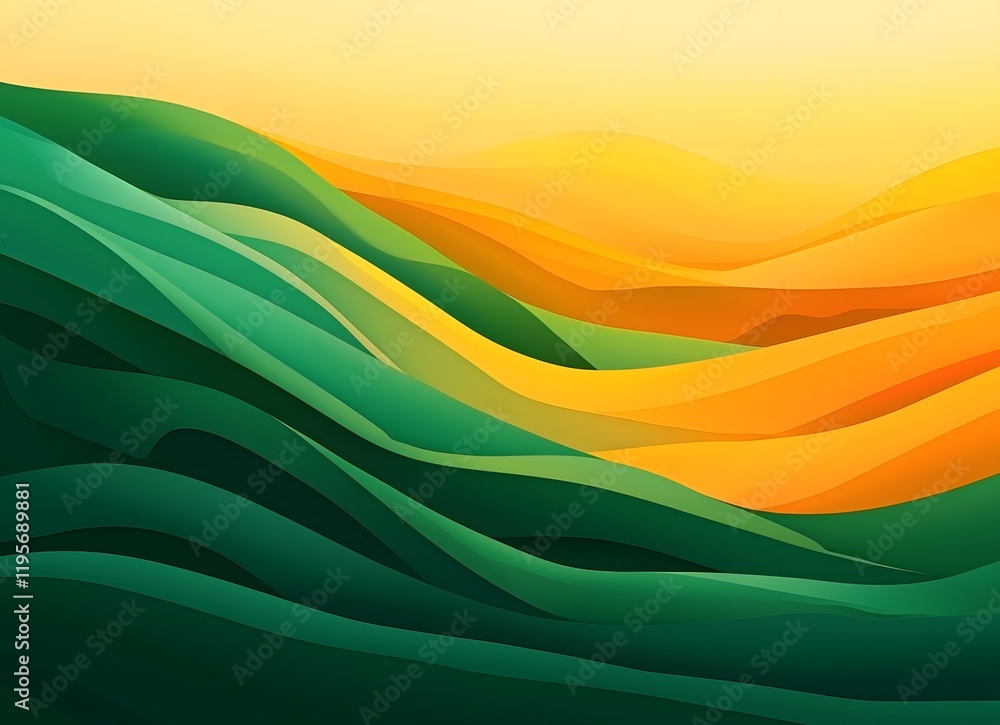 A vibrant jungle-inspired gradient with tropical green, sunlit yellow, and tangerine orange merging in vivid waves. A vibrant jungle-inspired gradient with tropical green, sunlit yellow, and tangerine orange merging in vivid waves.
