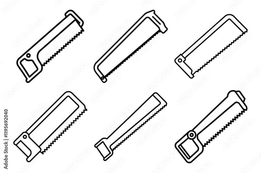 Hacksaw sets icon vector on White Background ,Vector Art Illustration on white background. Hacksaw sets icon vector on White Background ,Vector Art Illustration on white background.