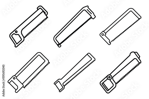 Hacksaw sets icon vector on White Background ,Vector Art Illustration on white background.