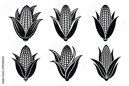 Corn sets icon vector on White Background ,Vector Art Illustration on white background.