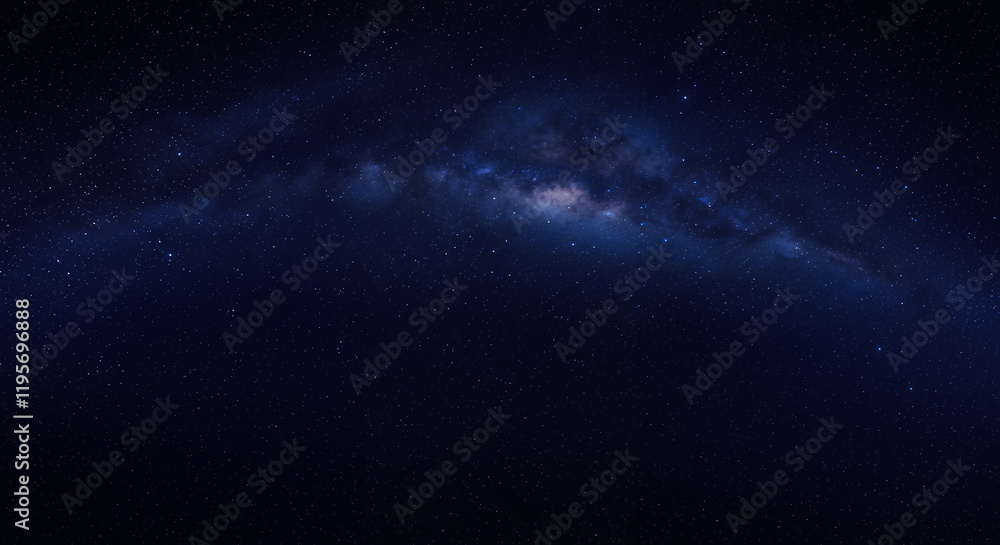Fototapeta premium Stunning Night Sky Photography: Milky Way Galaxy Over Dark Starry Background
