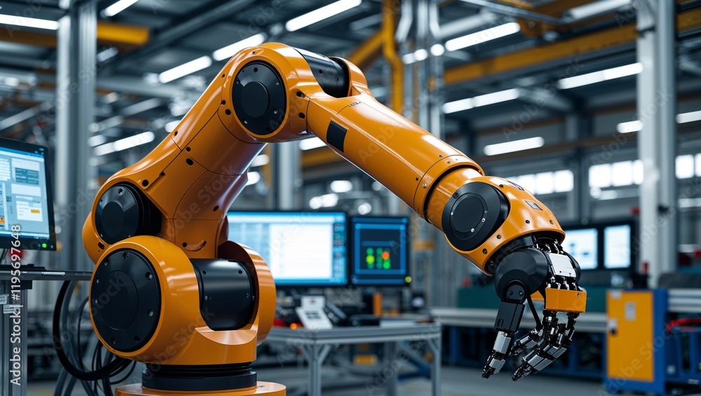 Advanced Robotic Arm in Modern Industrial Setting: Revolutionizing Automation and Manufacturing Efficiency Advanced Robotic Arm in Modern Industrial Setting: Revolutionizing Automation and Manufacturing Efficiency