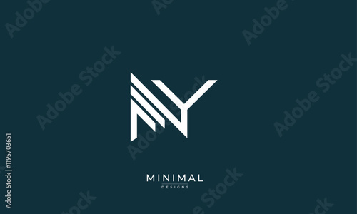 Alphabet letter icon logo NY
