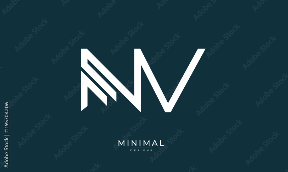 Alphabet letter icon logo NV Alphabet letter icon logo NV