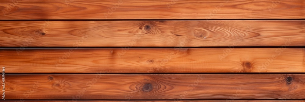 Fototapeta premium Wooden Cedar Plank Wall. Aligned Abstract Background or Texture Tile, with Copy Space for Brown Board or Batten Blank