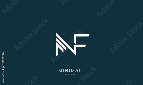 Alphabet letter icon logo NF