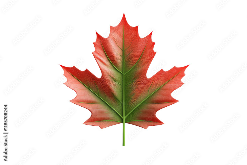 Fototapeta premium Leaf with a green stem and red veins
