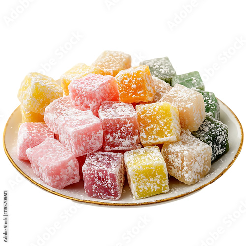 Delicious Colorful Turkish Delight Cubes Sweet Candy Dessert Red Food Pink Treat Sugar Snack Taste  