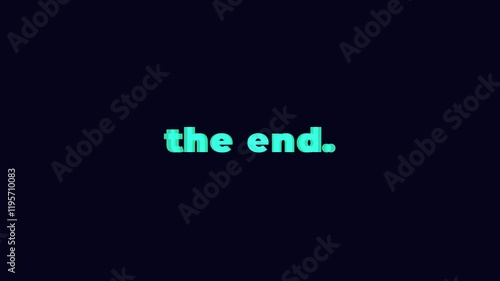 the end text word video animation.