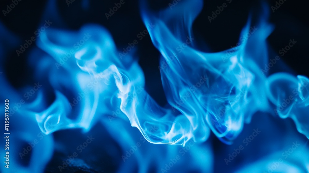 Fototapeta premium Mesmerizing blue flames dancing against a dark background