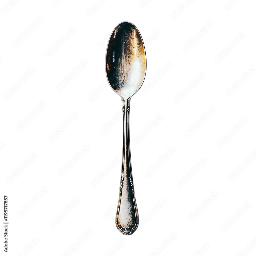 a silver spoon on a transparent background PNG image, PNG file, Generative art.