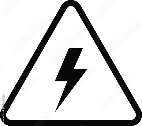 Electrical warning sign . Electric shock hazard icon . Vector illustration