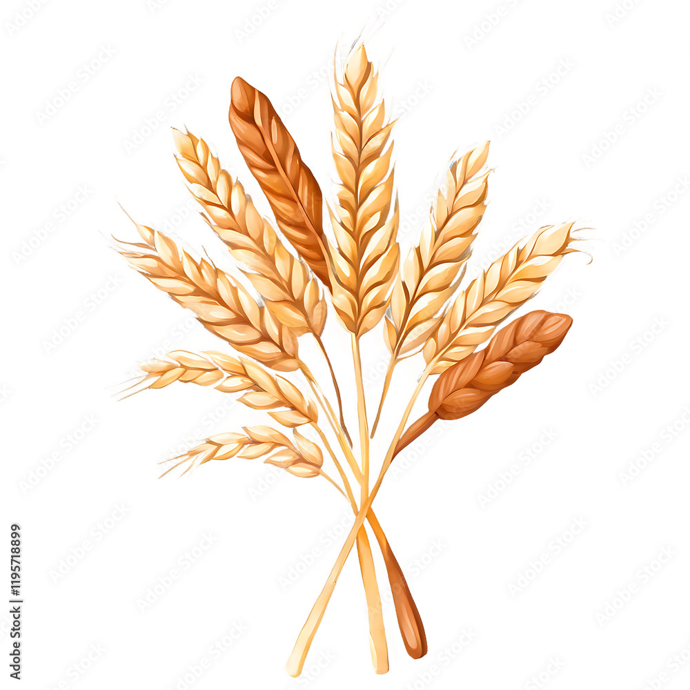 Fototapeta premium Whole Grains watercolor illustration isolated on transparent.