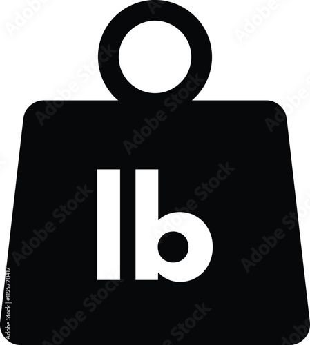 LB weight icon isolated on white background . Weight icon in LB measurement . Vector illustration
