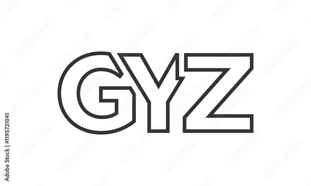 GYZ logo design template with strong and modern bold text. Initial based vector logotype featuring simple and minimal typography. Trendy company identity. GYZ logo design template with strong and modern bold text. Initial based vector logotype featuring simple and minimal typography. Trendy company identity.