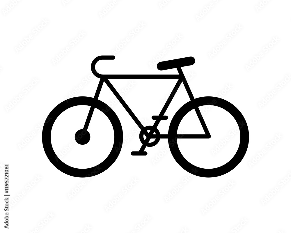 Simple black bicycle icon, perfect for websites, apps, or infographics needing a clean, minimalist design. Versatile and easily adaptable to various styles. Simple black bicycle icon, perfect for websites, apps, or infographics needing a clean, minimalist design. Versatile and easily adaptable to various styles.