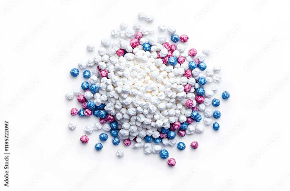 Heap of the starch top view isolated on white background