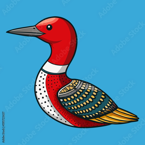 illustration of a red throated loon