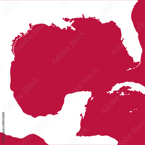 Map of the Gulf Coast, geographic area in the extreme southern United States along the northern portion of the Gulf of Mexico. Format PNG photo