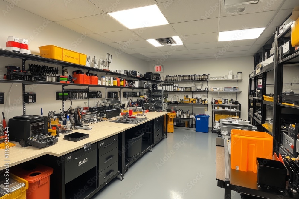 Organized Industrial Workstation with Modern Design Organized Industrial Workstation with Modern Design