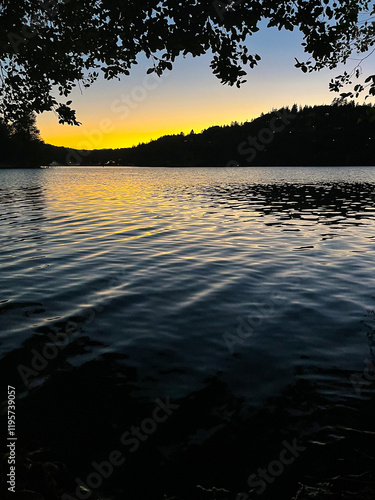 sunset on the lake