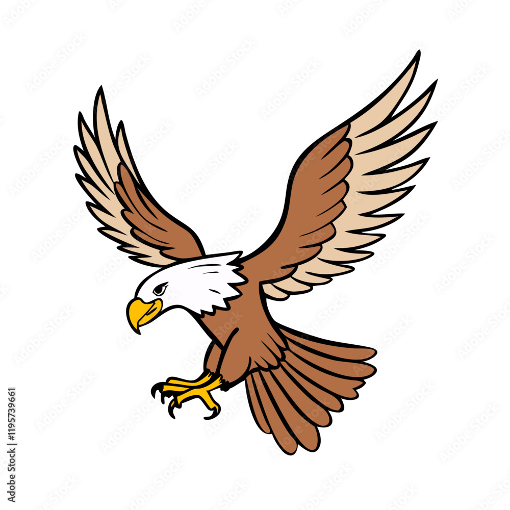 Obraz premium eagle flying overhead vector icon, eagle flying overhead vector illustration-simple illustration of eagle flying overhead, perfect for eagle flying overhead logos and icons and themed design 